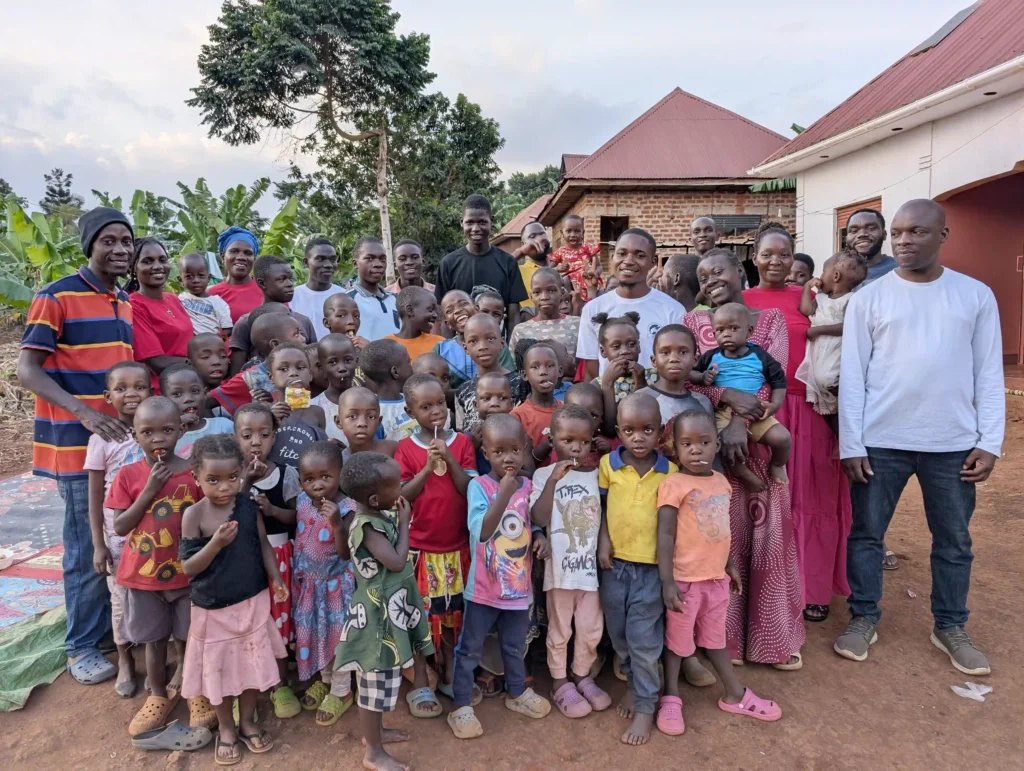 kids and staff group photo and casita
